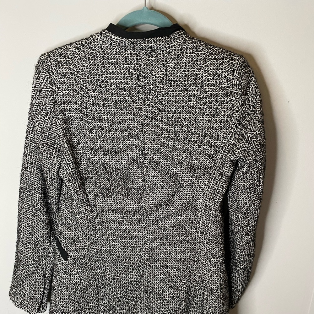 Zara Sz Medium Black Basic Button Up Jacket - image 7